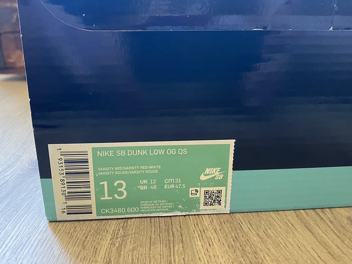 Supreme◆スポーツその他/WHT 2019 Red Supreme Jewel Swoosh Nike SB Dunk Low OG QS CK3480