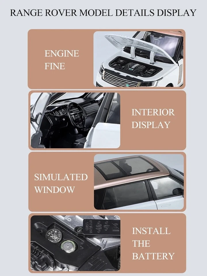 1:18 Land Rover Range Rover Fifty Diecast Vehicle Model Car Toy Collection Gift - Image 4 of 4