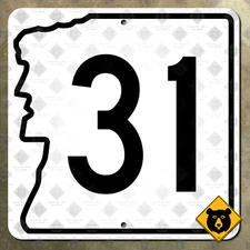 New Hampshire Route 31 road highway marker sign Hillsborough Wilton 16x16