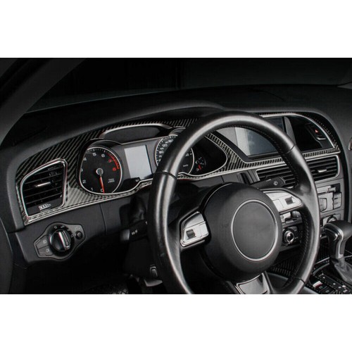 For Audi A4 B8 2013-16 Vinyl Carbon Fiber Dashboard Frame Trim Cover Bezel Trim - Picture 6 of 8