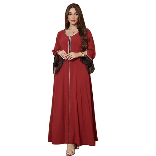 Abaya Muslim Women Rhinestone Kaftan Maxi Dress Dubai Moroccan Party Gown Caftan - 第 140/196 張圖片