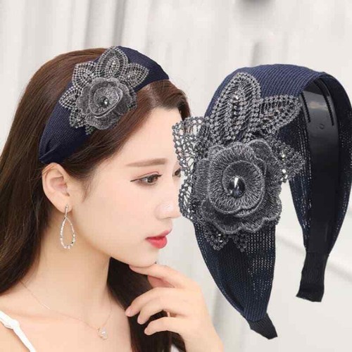 Non-Slip Headband Hair Band Breathable and Simple Large Flower Wide-Brimmed - Picture 13 of 21