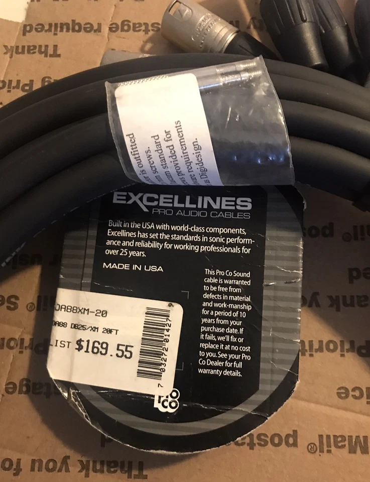 Vintage Pro Co Excellines 8-channel DB25 to XLR Snake - 20' - Image 2 of 3
