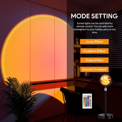 Sunset Projection LED Lamp   360° Multicolor Night Light with Remote Control