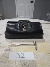 Antique  Doctor Bag Leather Black Size M KRUSE 14 25