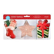 R&M International 3 Piece Good Tidings Cookie Cutter Set
