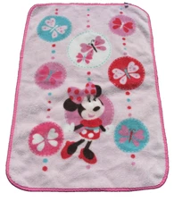 KIDSLINE MINNIE MOUSE LUXE LUXURY PLUSH BABY GIRL BLANKET DISNEY PINK BUTTERFLY
