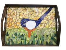 Mosaic Like Tray with Golf Theme