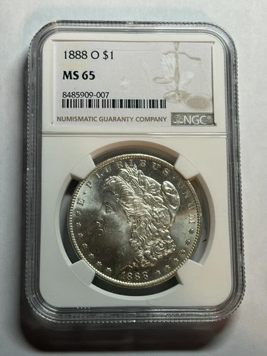 1888 O Morgan Silver Dollar NGC MS65 Blast White Tougher Grade