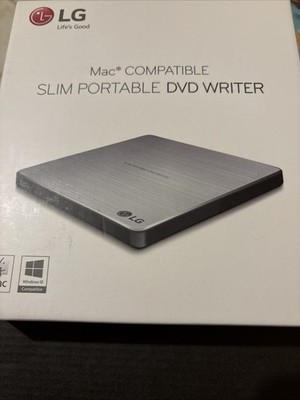LG GP60NS50 Slim Portable DVD Writer Mac Windows Compatible, Silver open box 