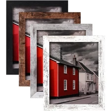 LANDNEOO 8x10 Picture Frame, 4 Pack Woodgrain Wider Frames, Display Pictures ...