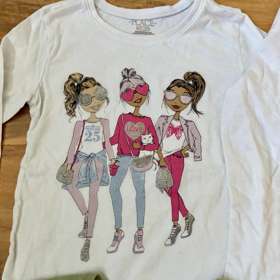 Lot Of 4 Size 5/6 Small Girls Tops The Childrens Place Long & Short Sleeve - Image 2 of 4