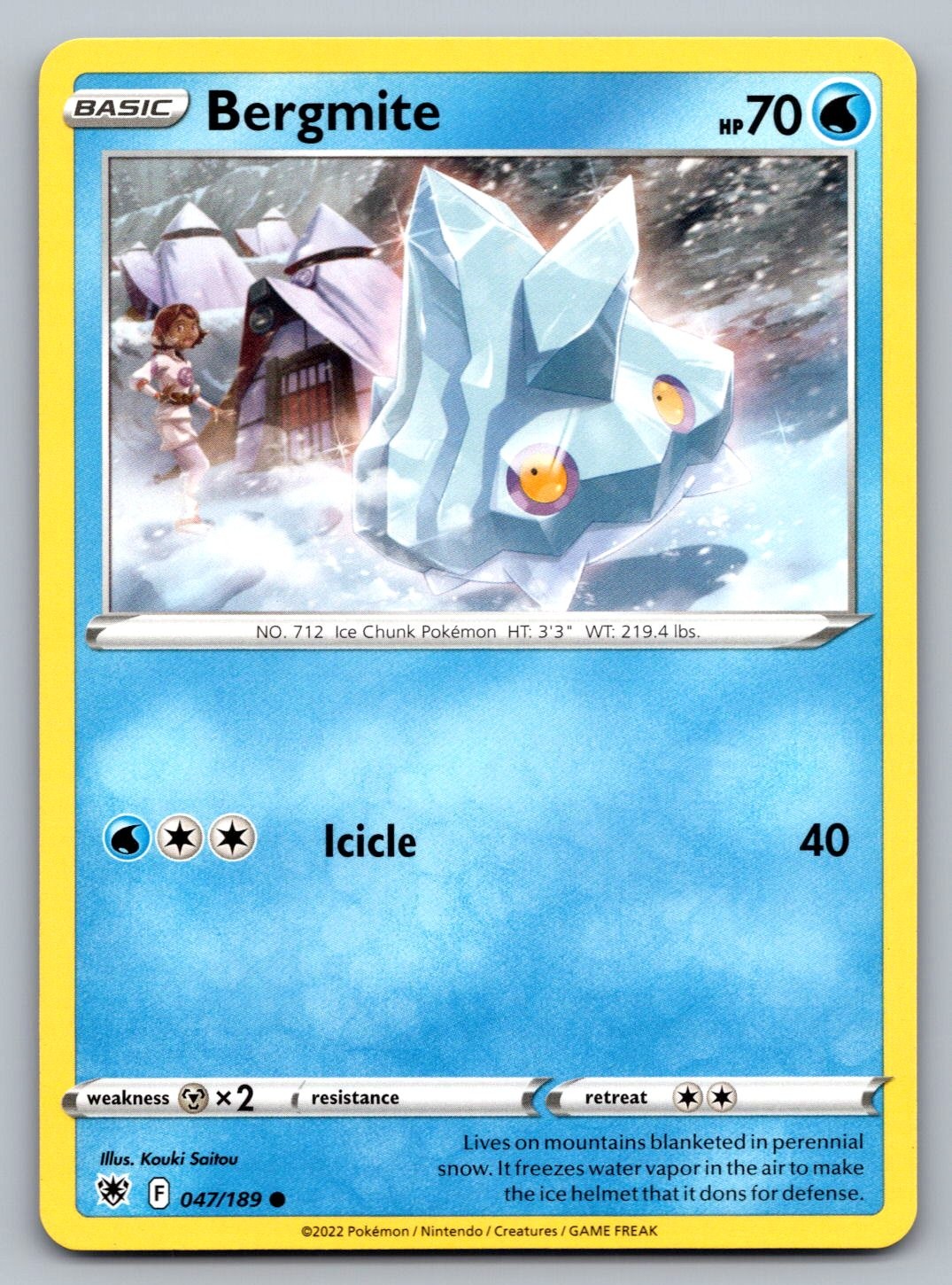 Pokemon TCG SWSH10: Astral Radiance Bergmite 047/189