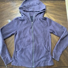 ululemon Scuba Hoodie Women Size 6 Purple Full Zip Hoodie Sweatshirt Fleece