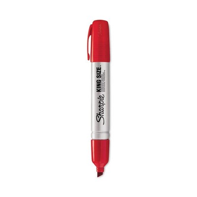 Sharpie King Size  Permanent Red Markers Chisel  Point  Tip  New   7  Markers