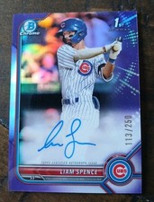 2022 1st Bowman Chrome /250 Purple RC Auto Liam Spence Rookie Chicago Cubs