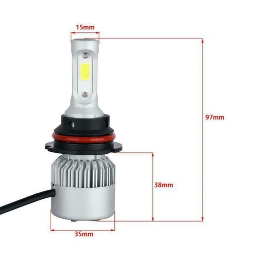 White Headlight Bulbs 3-Side 6000K Cool White DC9-32V LED Low Beam Replacement - Picture 6 of 12
