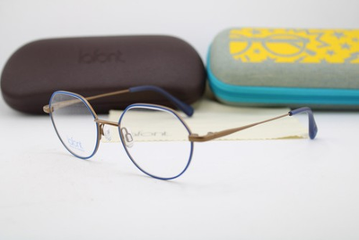 #ad NEW JEAN LAFONT PARIS ILE AUTRESOR 3524 GOLD BLUE GUN AUTHENTIC EYEGLASSES 47 18 $276.25