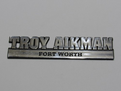 #ad VTG Troy Aikman Ford Fort Worth Texas Metal Dealership Badge Emblem Tag TX Oil $59.95