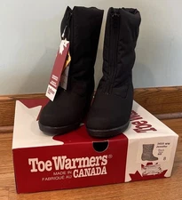 NEW Toe Warmers-Canada Women's Sz 8 Black Jennifer Style Winter Boots Snow Warm