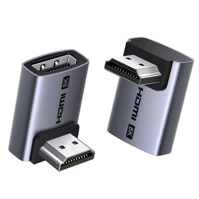 2 Pack Right Angle HDMI 2.1 Adapter 8K 10K 60Hz Male To Female Extender Cord