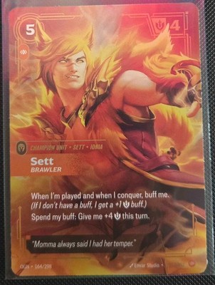 1x Sett Brawler 164/298 Foil Epic Origins Riftbound League of Legends NM