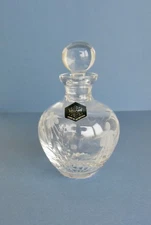 Stuart Crystal cut glass vintage perfume bottle, Cascade fuchsia design - new