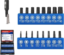 16Pcs Security Torx Bit Set, S2 Steel Star Bit Set, CNC Machined 1" Tamper Proof