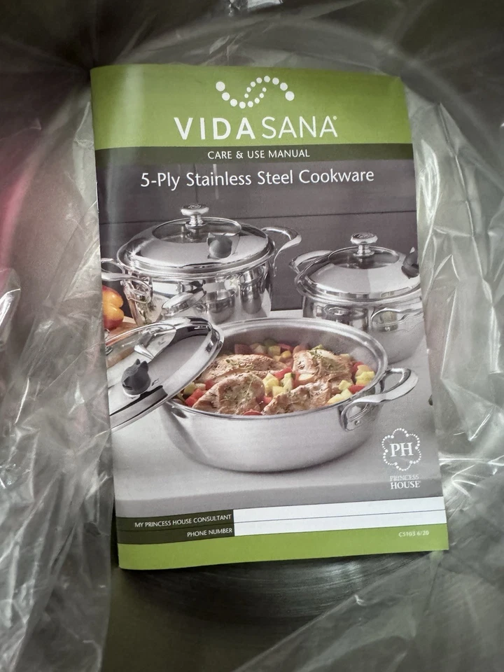 Cazuela Princess House Vida Sana 5 capas acero inoxidable 12" artículo #5559 Foto 3 de 4