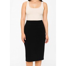 Cabi Black High Waisted Pencil Skirt Knee Length Zipper Back Size 8