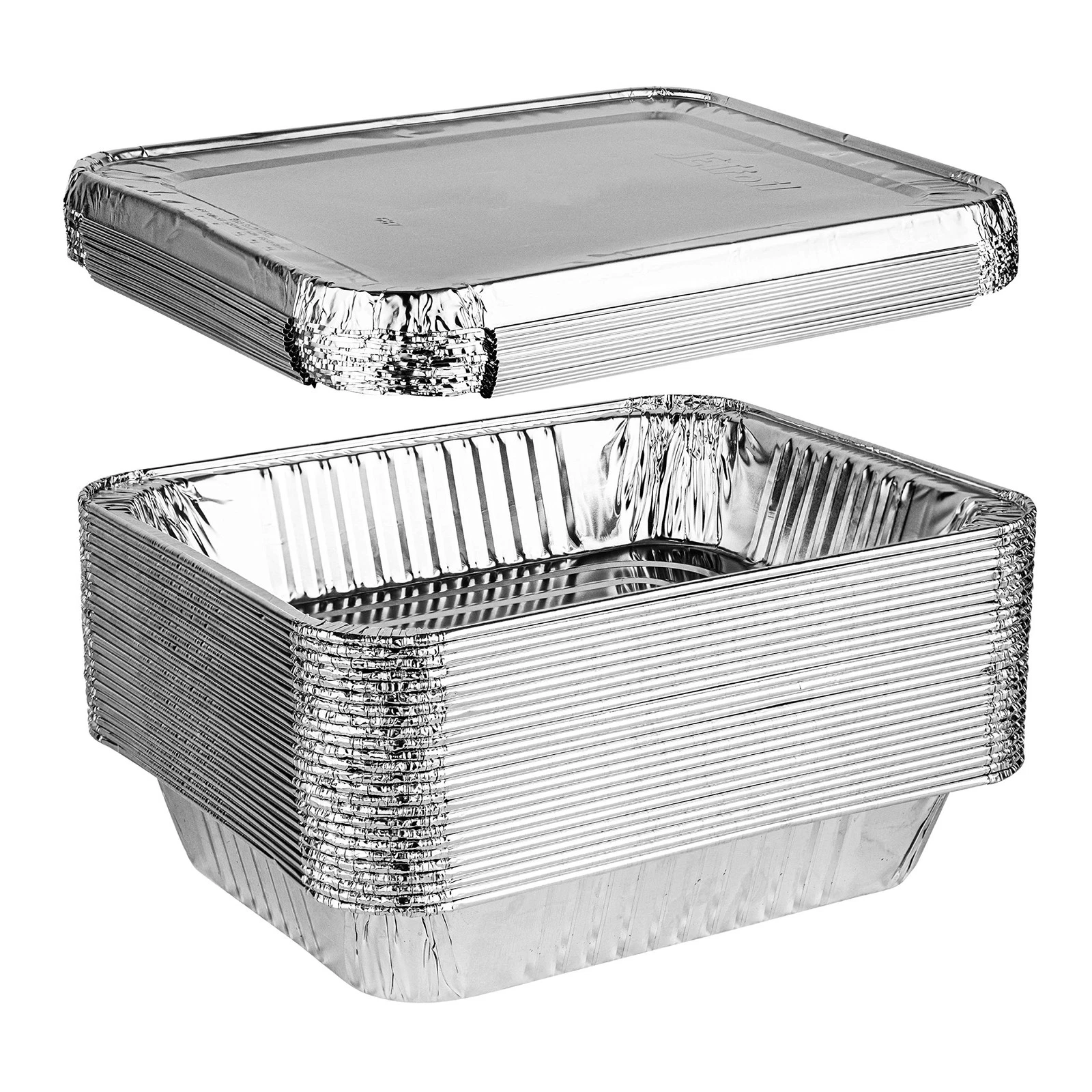 Disposable 9 x 13 Aluminum Foil Pans With Lids Half Size Deep Steam Table Bak...
