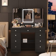 FUFU&GAGA 43.3-in Black Makeup Vanity