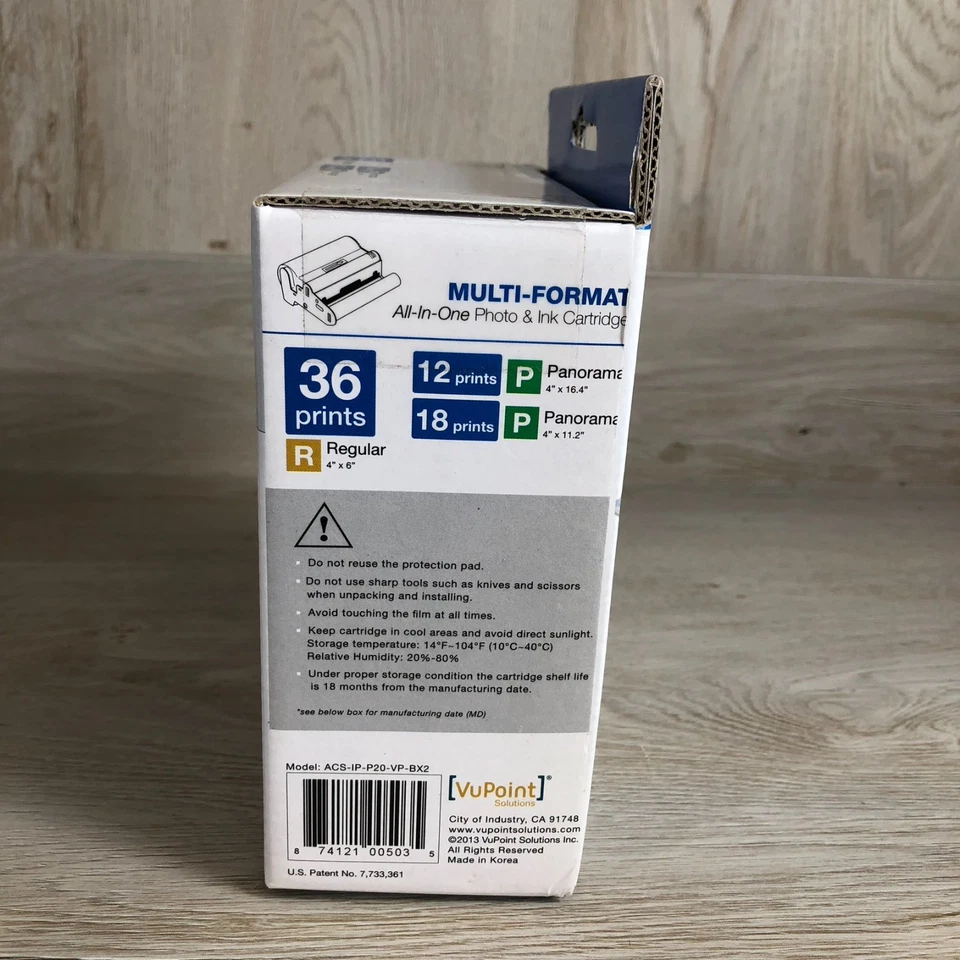 VuPoint Multi-Format All in One Photo & Ink Cartridge for Photo Cube Printer NEW - Image 2 of 4
