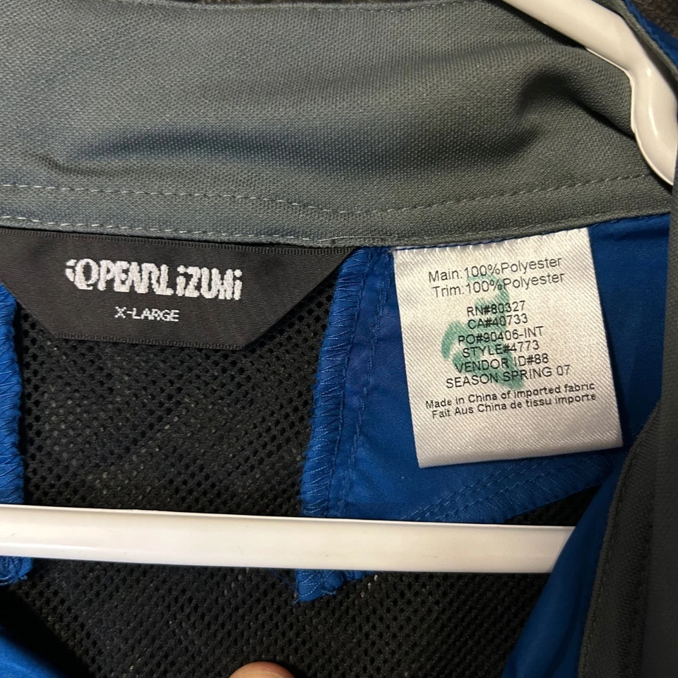 Pearl Izumi Cycling Vest Blue Black Reflective Mesh Back Zip Pocket Men's XL - Image 4 of 4