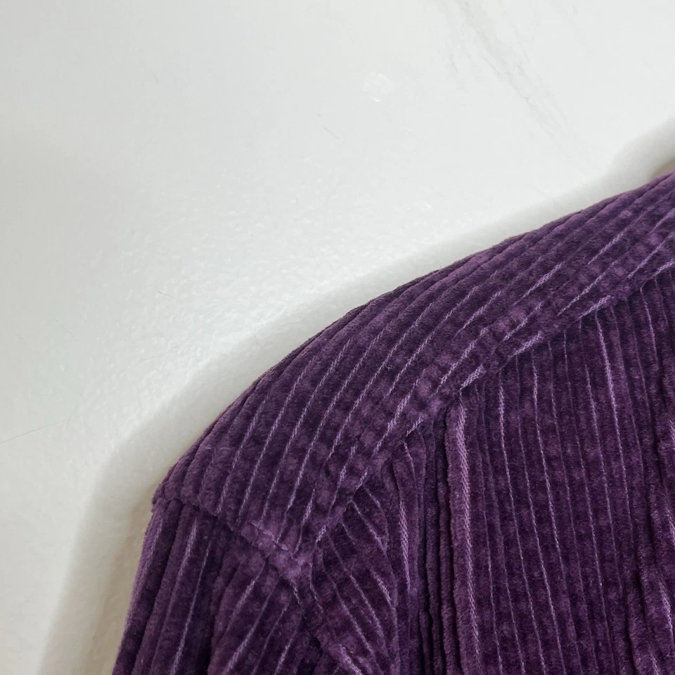 LL Bean Comfort Pana Camisa Grande Berenjena Mujer Talla L Trabajo Tareas Shacket Foto 3 de 4