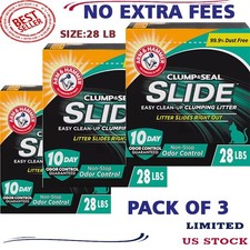  3 pack Arm  Hammer Clump  Seal Slide Clumping Clay Cat Litter - Low Dust