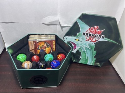 Bakugan Battle Brawlers Hexagon Tin Collector s Set Lot 9 Balls & 40+ Cards