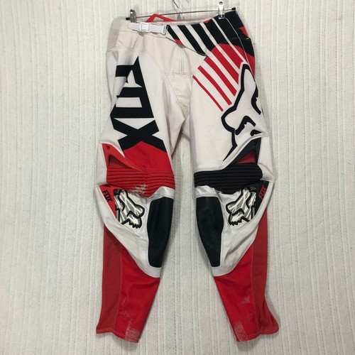 Fox Racing Dirt Bike Pants MX Off Road Motorcycle Riding Gear Red White Size L