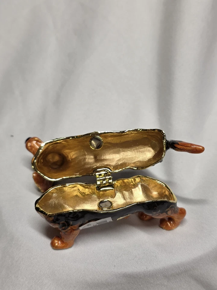 Caja de baratija RUCINNI Dachshund adornada con joyas decoración de perro coleccionable Foto 2 de 4