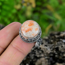 Sunstone Gemstone Ring Silver Ring 925 Sterling Silver Ring Women's Jewelry