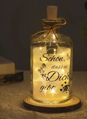 Geschenkidee ''Schön, dass es Dich gibt'' Dekoflasche