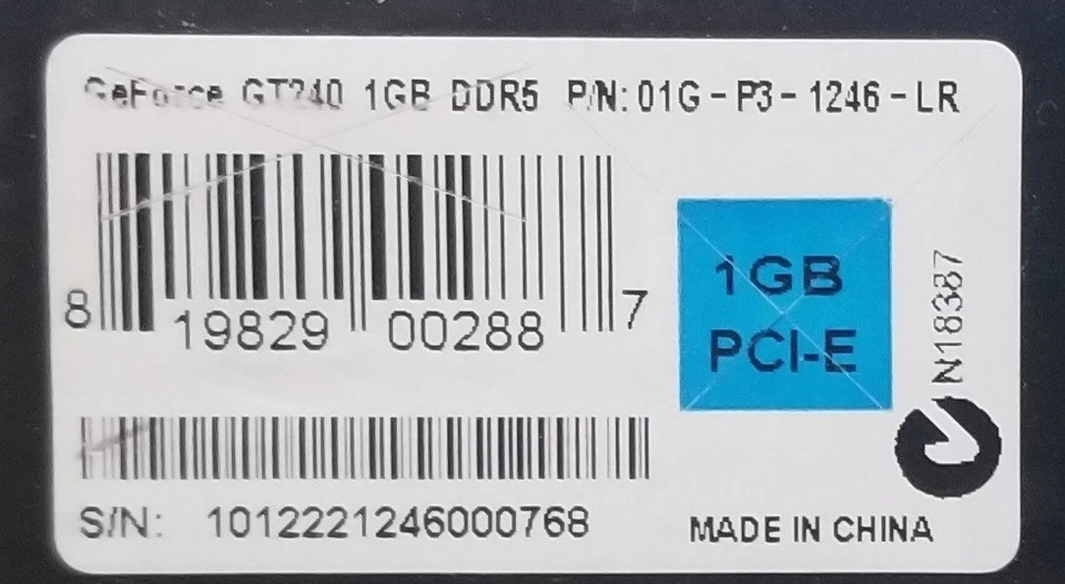 EVGA NVIDIA GeForce GT 240 1GB DDR5 Video Card 01G-P3-1246-LR new open box - Image 3 of 4