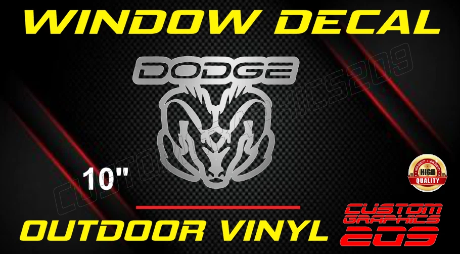 Calcomanía con logotipo DODGE RAM impermeable ORACAL 651 pegatina de vinilo para ventana de camión Foto 3 de 4