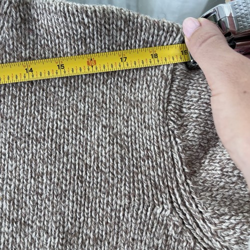 LL Bean Ragg Henley Sweater Mens 2XL XXL Beige Lambs Wool Knit Heavyweight - Picture 4 of 8