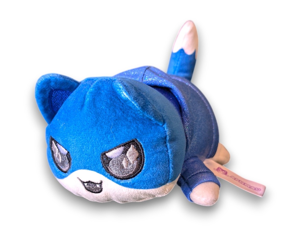 Aphmau MeeMeows Ein Blue Hoodie Glitter Litter Cat Plush Stuffed