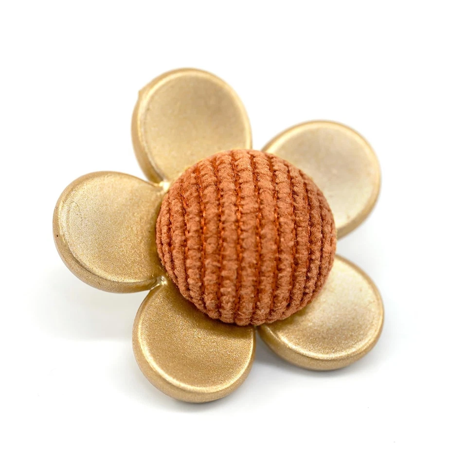 20 PCS 30mm Yellow Fabric Core Flower Sewing Shank Coat Buttons 1 3/16 inch - Image 4 of 4