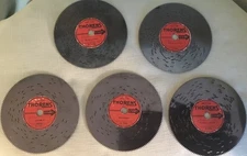 ANTIQUE VINTAGE “THORENS“ BRAND  4  1/2” METAL DISKS FOR SAME BRAND DISK PLAYER