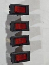Lot of FOUR 4 LECI RS606 1E4 Rocker Switch 3Pins 16A 12VDC Red LED NEW