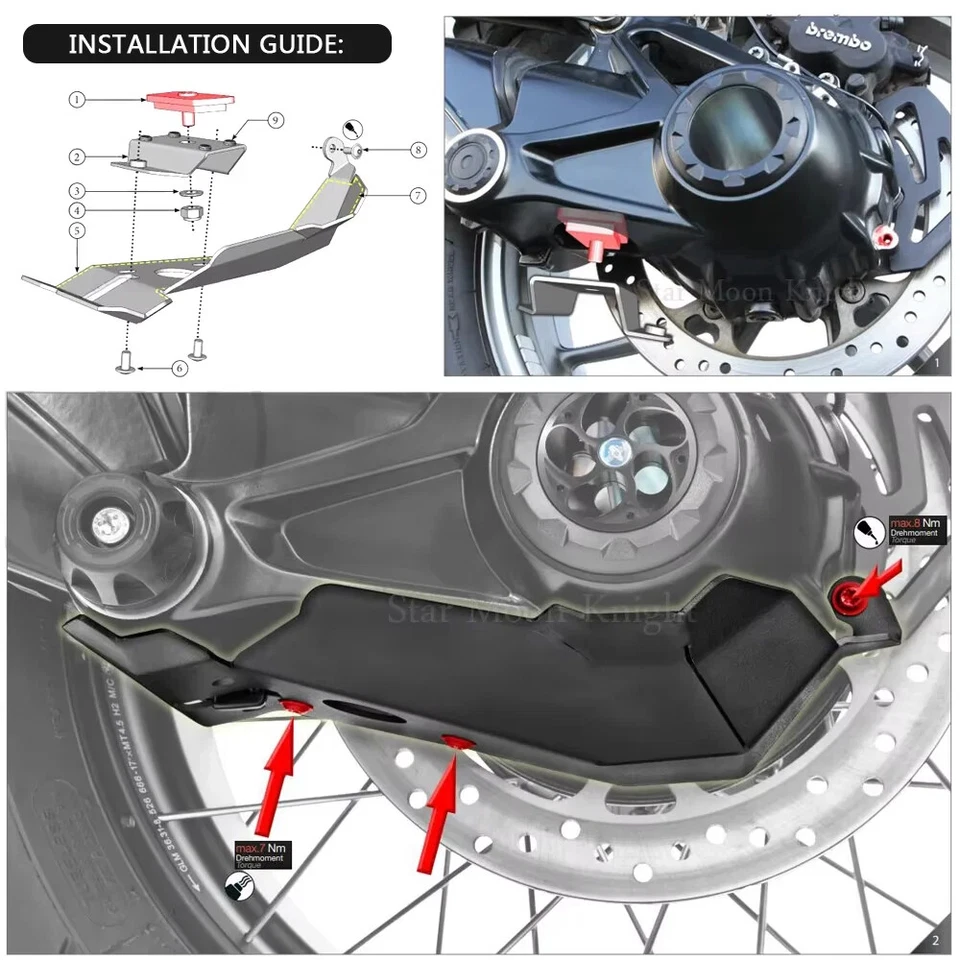 Protector inferior para BMW R 12 nineT R12 2024- R12 nine T Cardan Protector de carcasa Foto 4 de 4