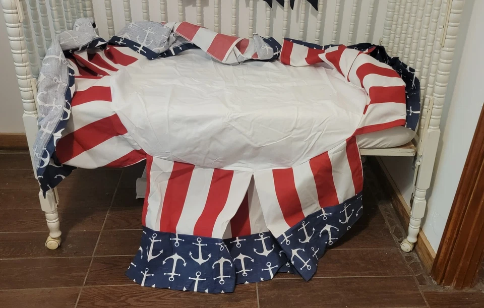 Juego de vellón de punto burbuja edredón redondo para bebé apliques de velero Foto 4 de 4